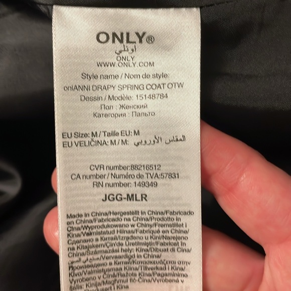 Only Black Trench Coat Timeless Style ptp 19.5” - Picture 12 of 13